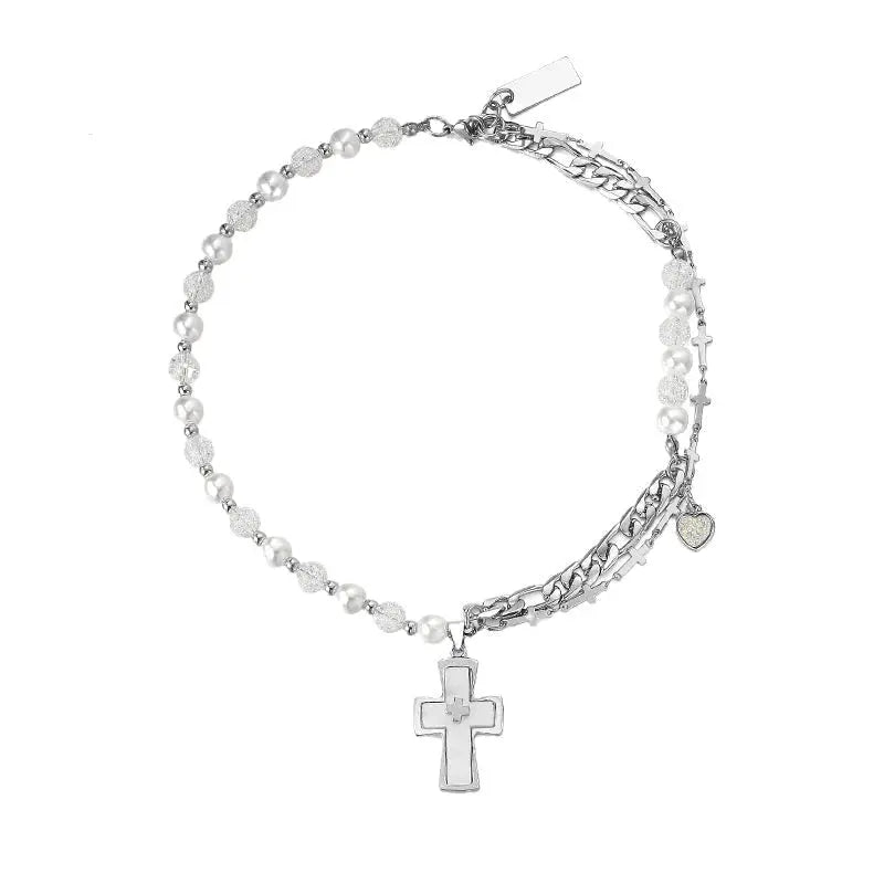 Cross Pearl Necklace ArtsKoreanMan
