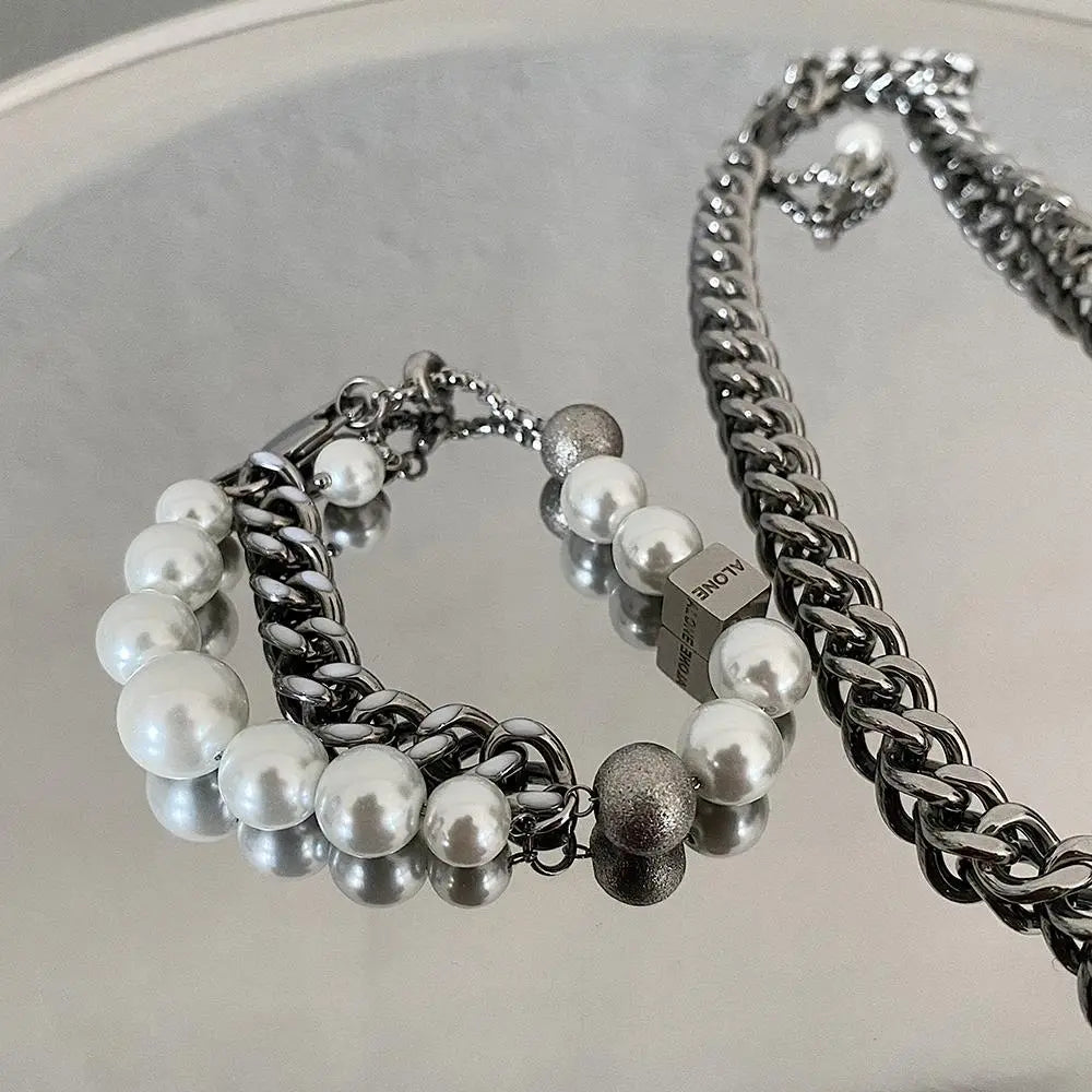 Cuban Chain Pearl Bracelet ArtsKoreanMan