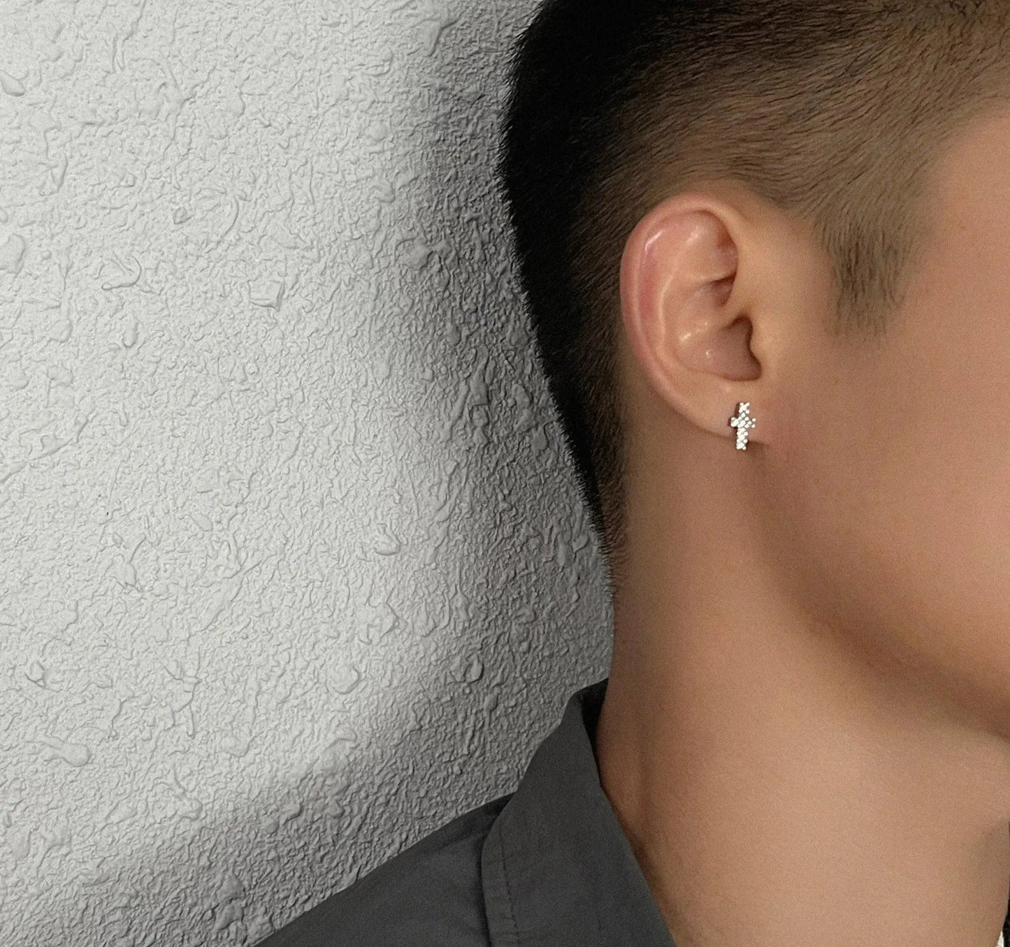 Diamond Cross Stud Earrings ArtsKoreanMan