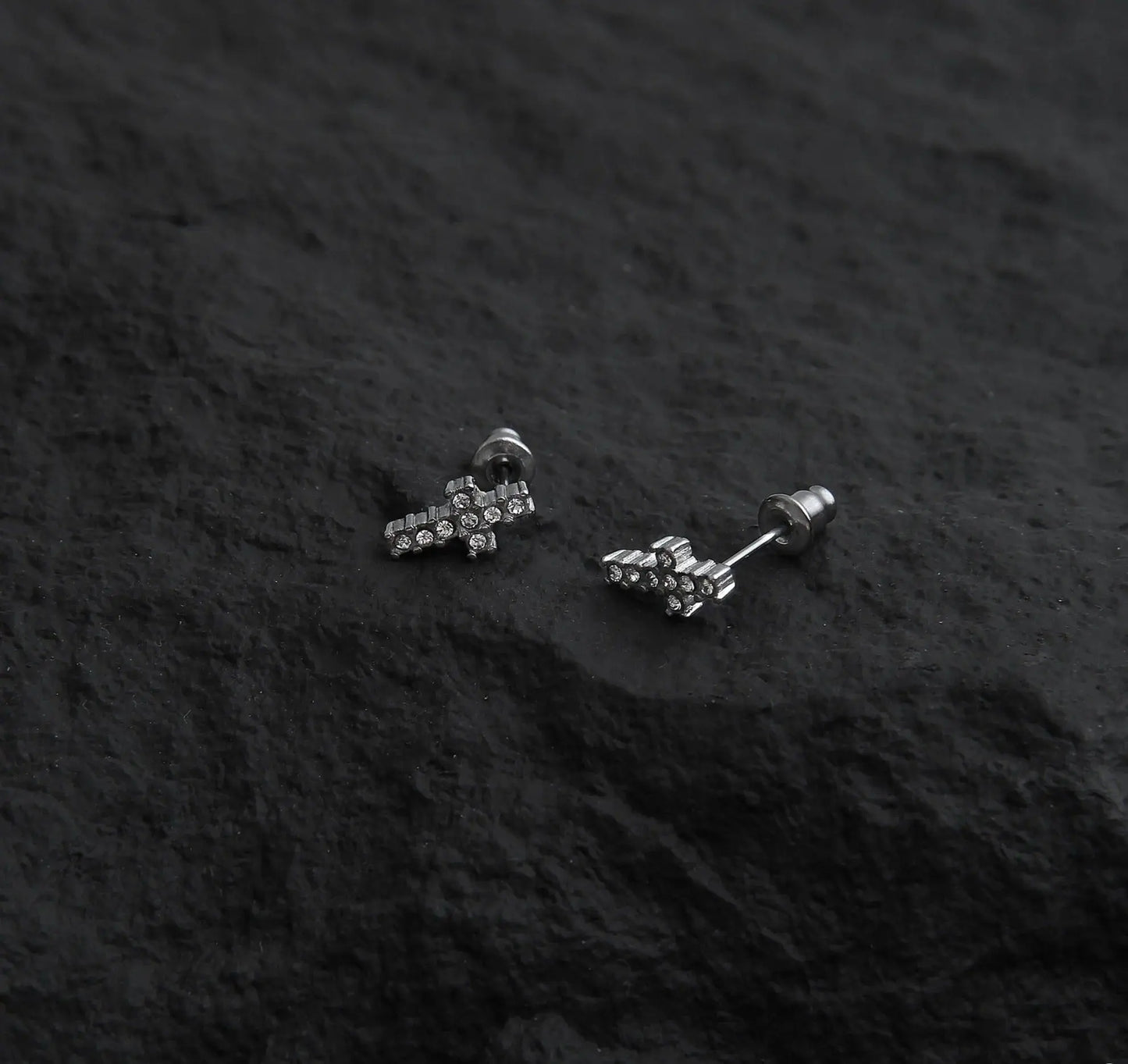 Diamond Cross Stud Earrings ArtsKoreanMan