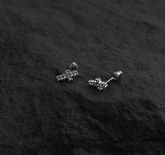 Diamond Cross Stud Earrings ArtsKoreanMan