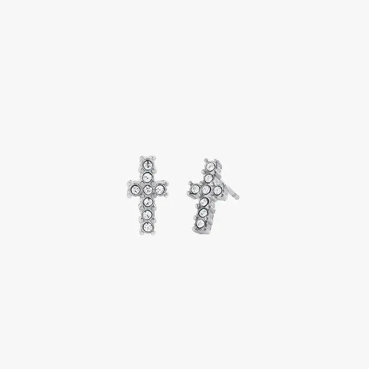 Diamond Cross Stud Earrings ArtsKoreanMan