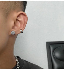 Diamond Round Stud Earrings ArtsKoreanMan