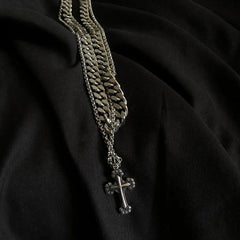Double Chain Cross Necklace ArtsKoreanMan