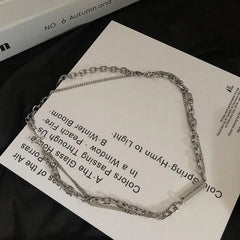 Double Chain Cross Necklace ArtsKoreanMan