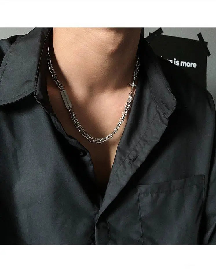 Double Chain Cross Necklace ArtsKoreanMan