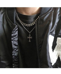 Double Chain Cross Necklace ArtsKoreanMan