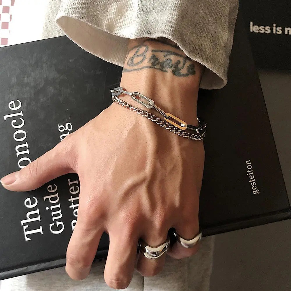 Double Chain Stitching Bracelet ArtsKoreanMan
