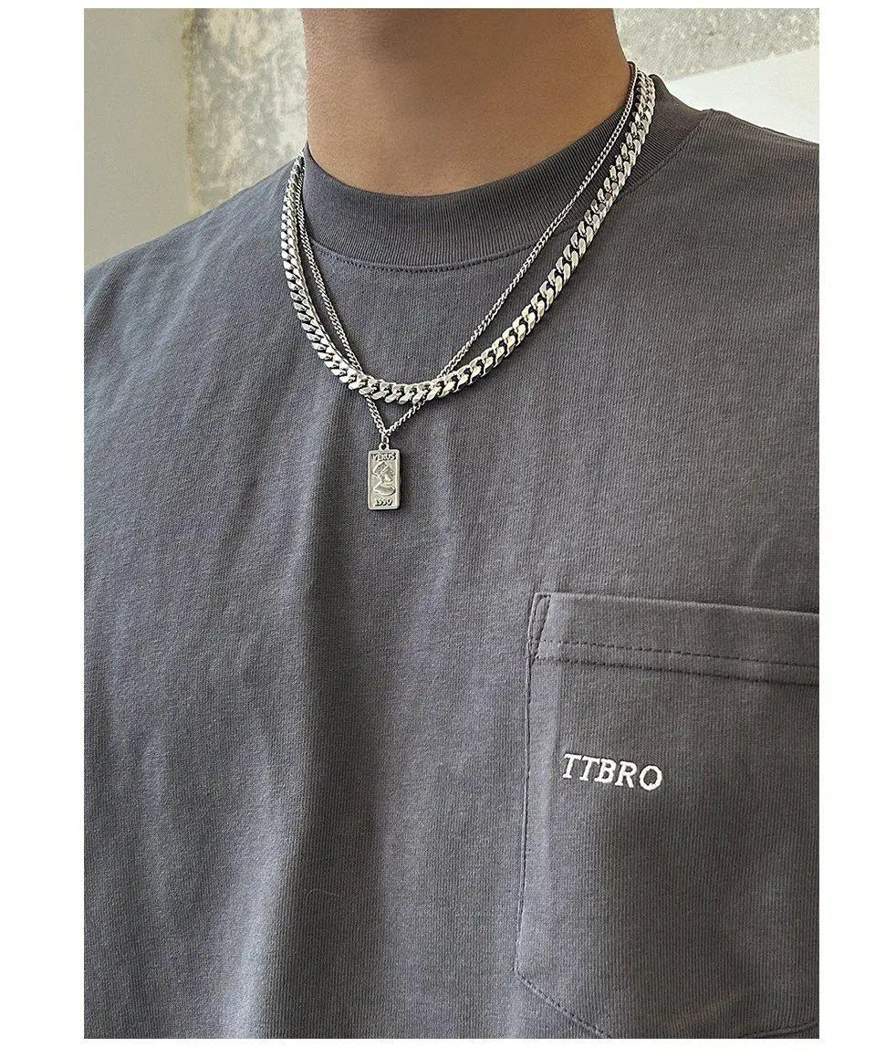 Double Cuban Chain Necklace ArtsKoreanMan