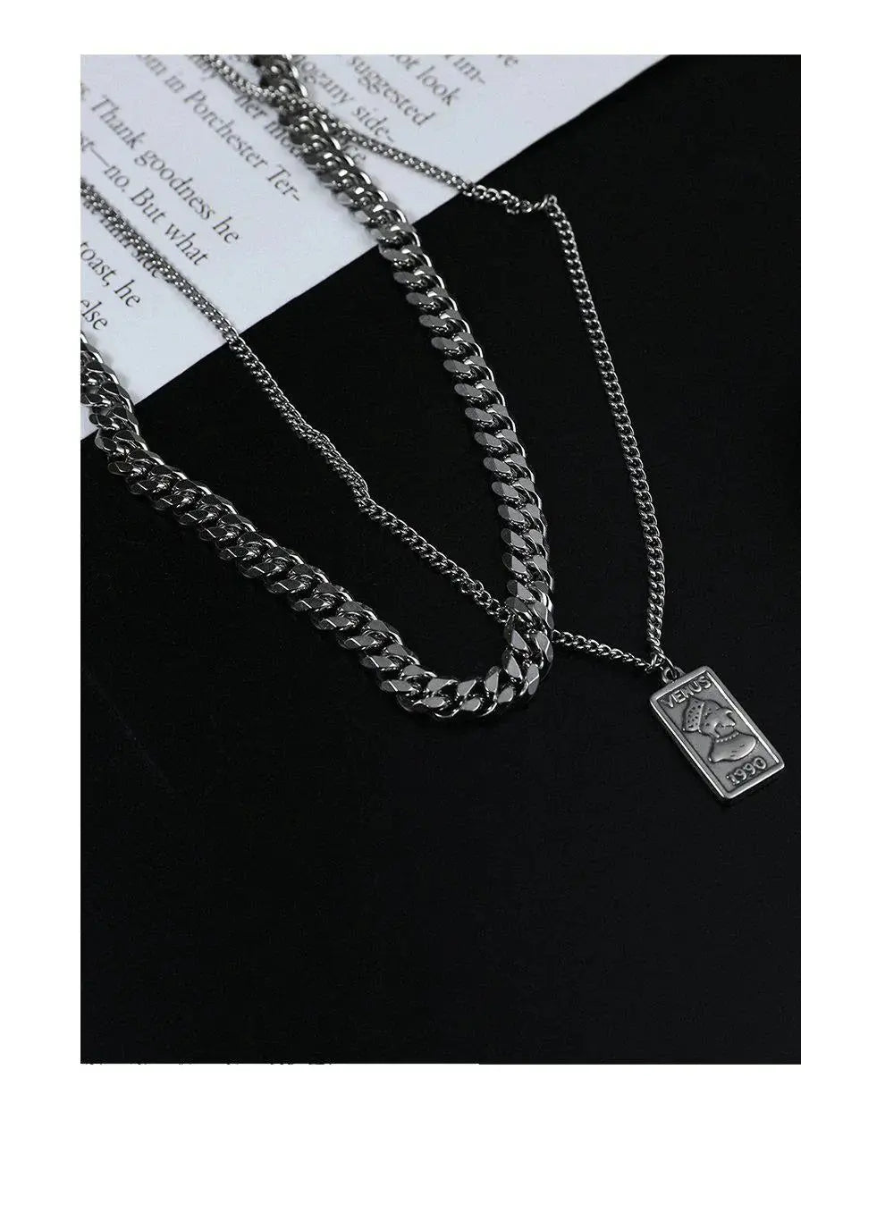 Double Cuban Chain Necklace ArtsKoreanMan