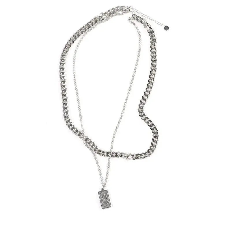 Double Cuban Chain Necklace ArtsKoreanMan