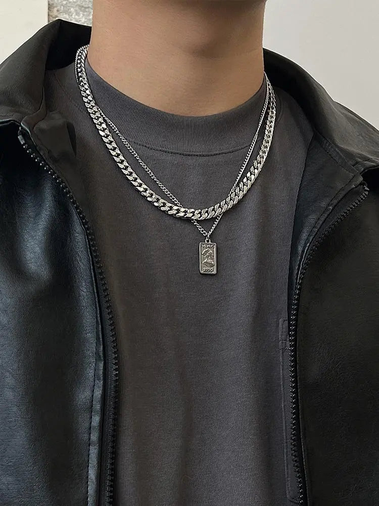 Double Cuban Chain Necklace ArtsKoreanMan