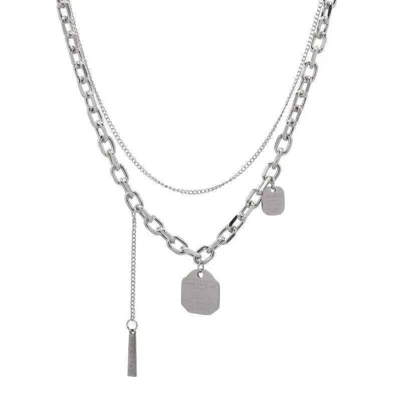 Double-Layer Chain Necklace ArtsKoreanMan