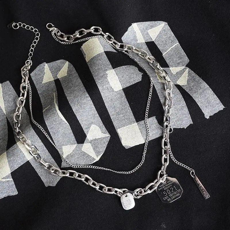 Double-Layer Chain Necklace ArtsKoreanMan