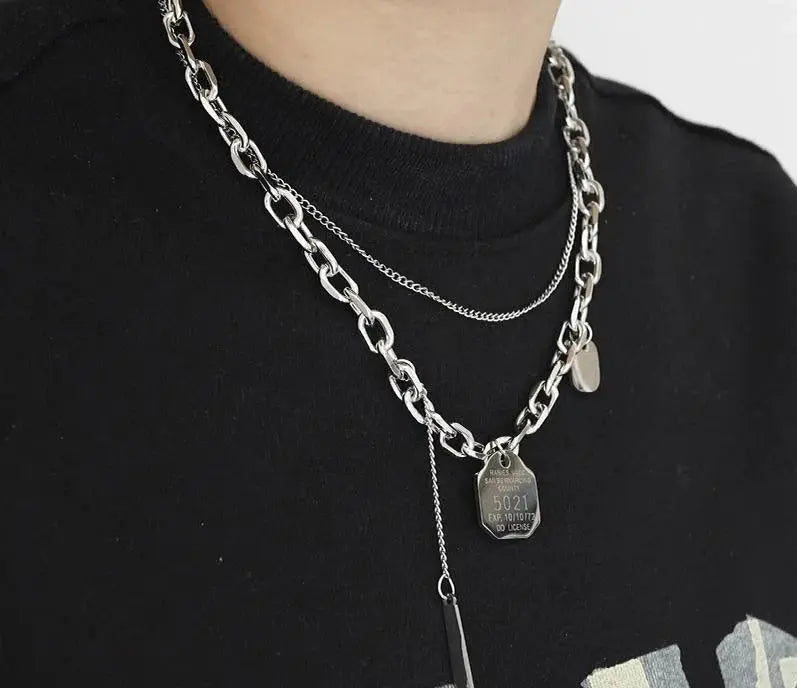 Double-Layer Chain Necklace ArtsKoreanMan