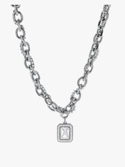 Double Layered Necklace Diamond-Encrusted Clavicle Chain ArtsKoreanMan