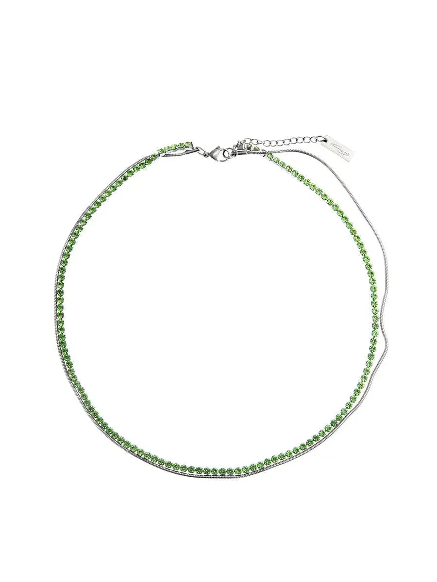 Double Layered Zircon Beads Necklace & Bracelet ArtsKoreanMan