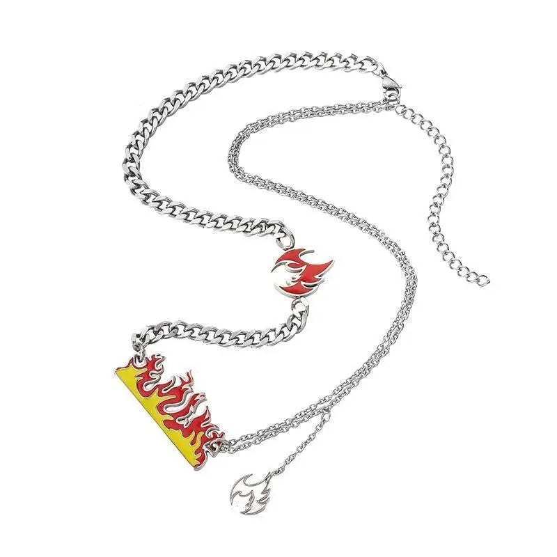 Flame Stitching Double-Layer Necklace ArtsKoreanMan