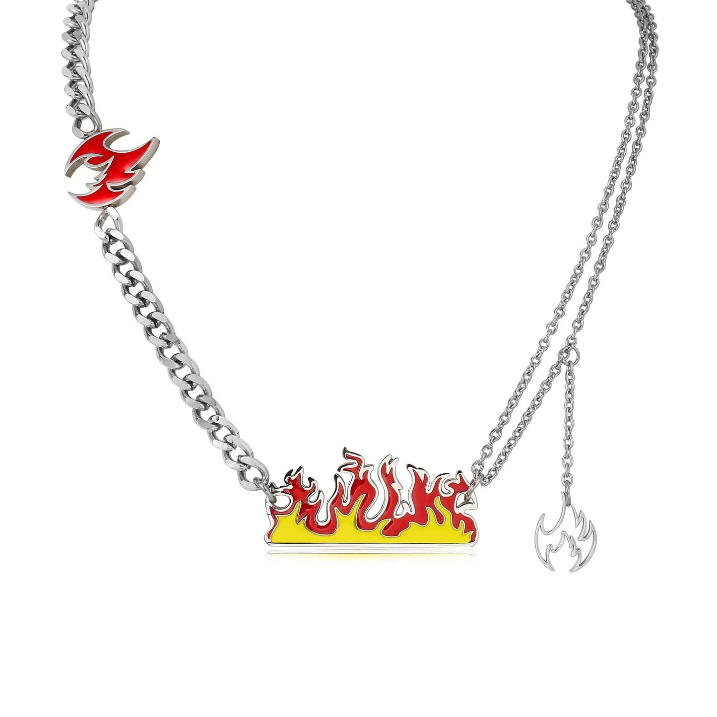 Flame Stitching Double-Layer Necklace ArtsKoreanMan