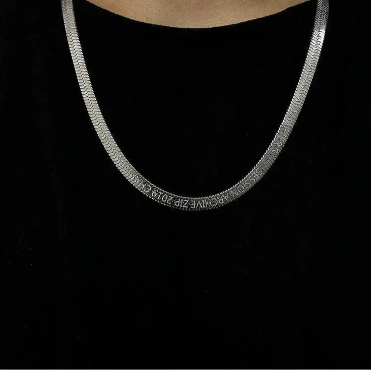 Flat Herringbone Necklace ArtsKoreanMan