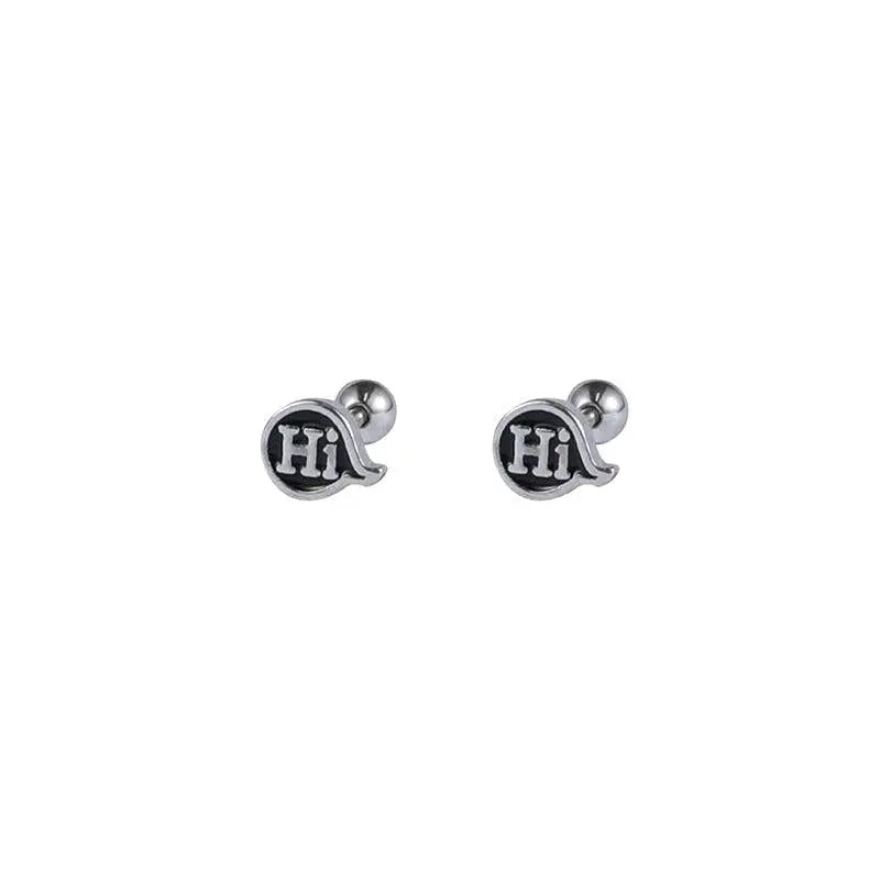 'Hi' Stud Earrings ArtsKoreanMan