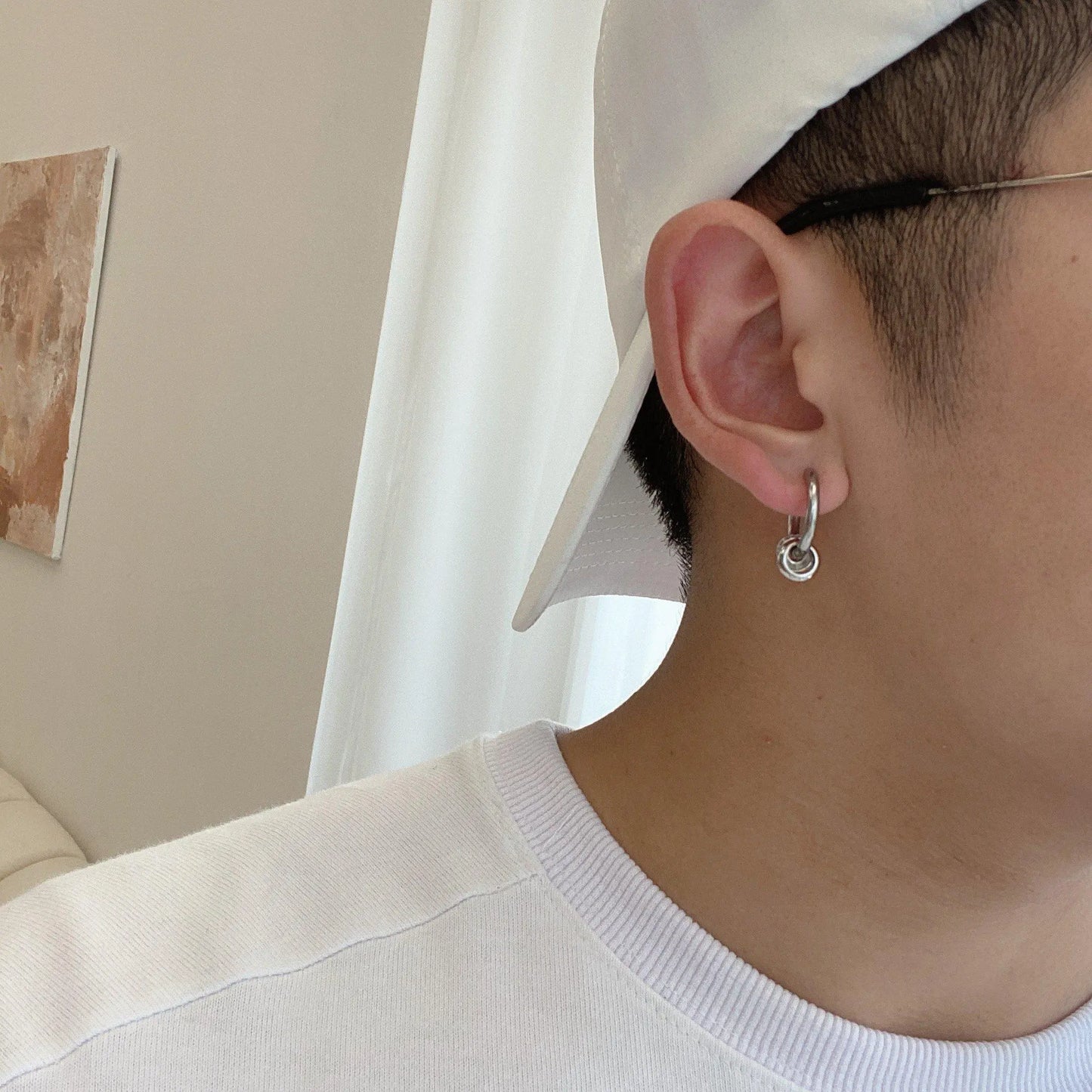 Hip-Hop Circle Earrings ArtsKoreanMan