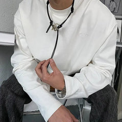 Keychain Stitching Pu Leather Necklace ArtsKoreanMan