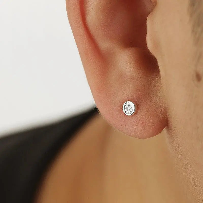 Leaf Print Stud Earrings ArtsKoreanMan