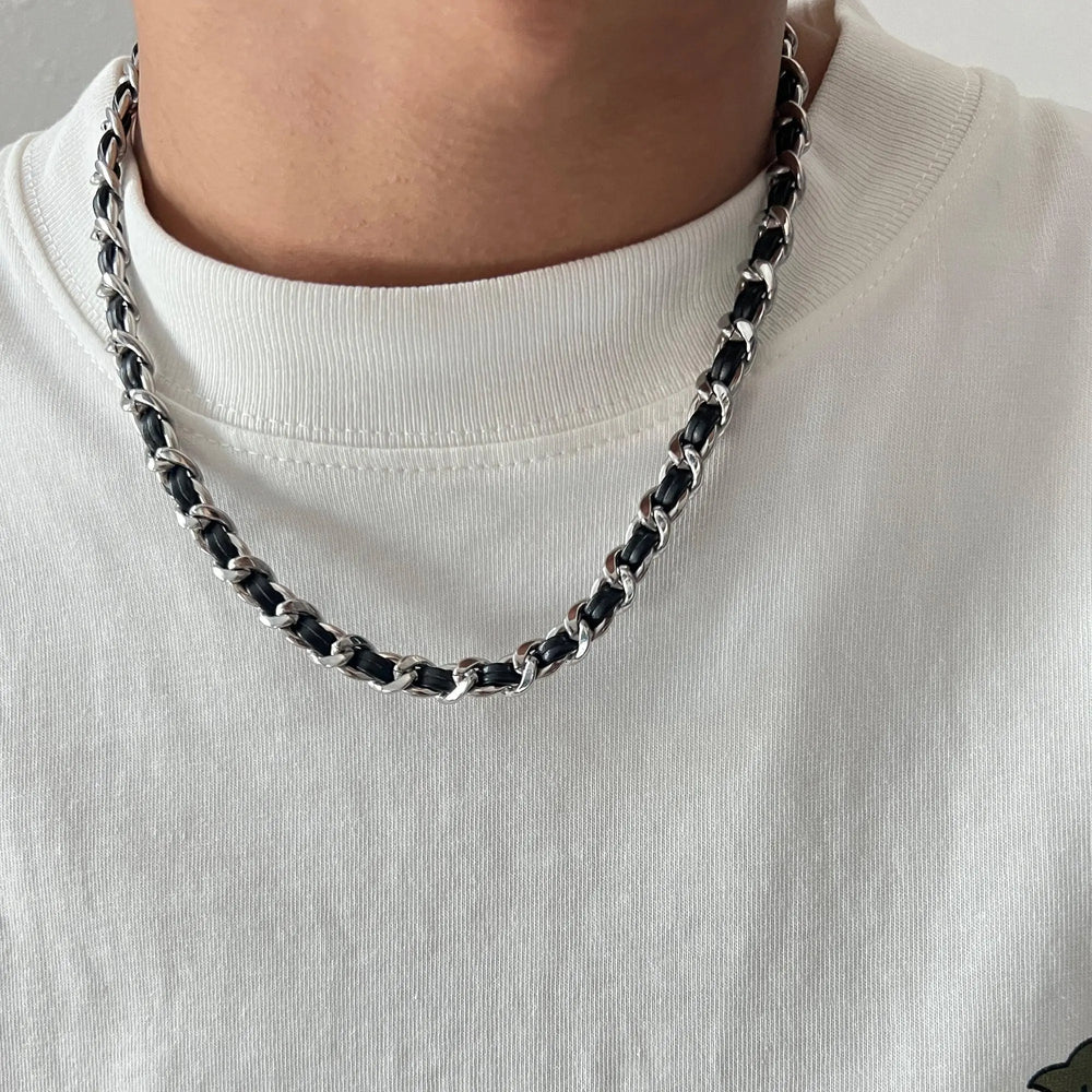 Leather Braided Cuban Chain ArtsKoreanMan