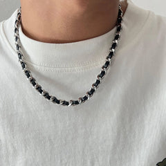 Leather Braided Cuban Chain ArtsKoreanMan