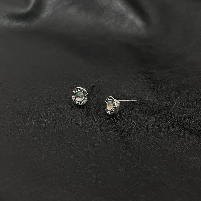 Letter Blue Earrings ArtsKoreanMan
