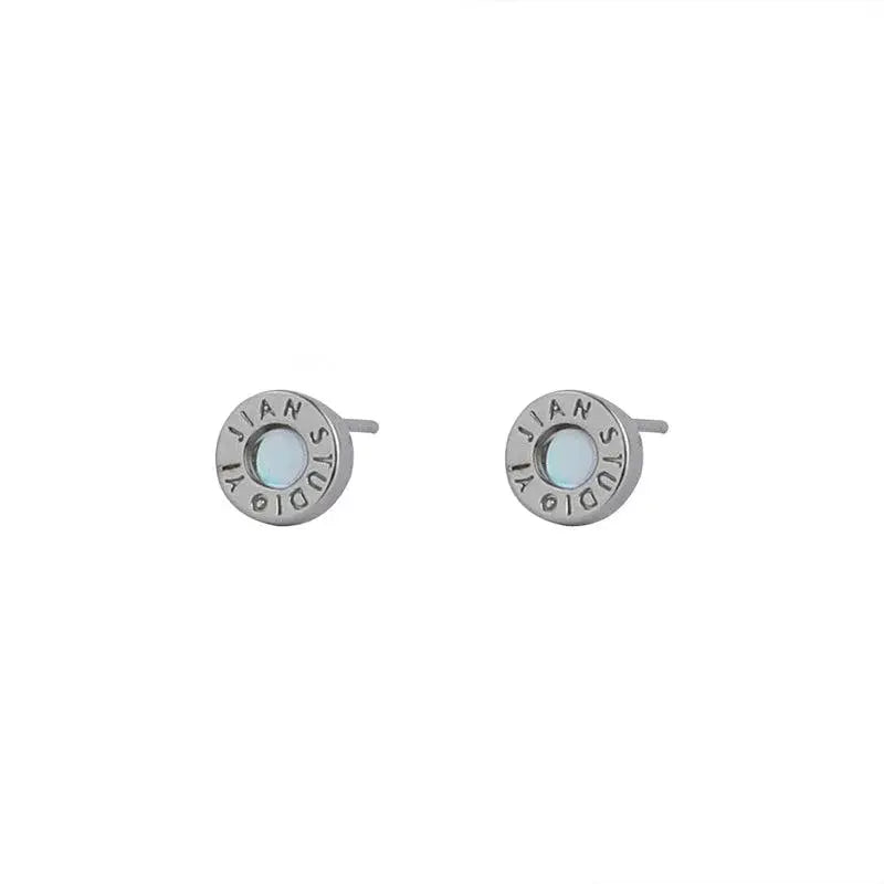 Letter Blue Earrings ArtsKoreanMan