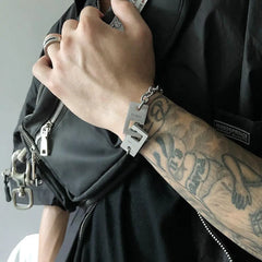 Lettering Cuban Chain Bracelet ArtsKoreanMan