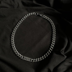 Lettering Cuban Chain Necklace ArtsKoreanMan