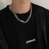 Lettering Cuban Chain Necklace ArtsKoreanMan
