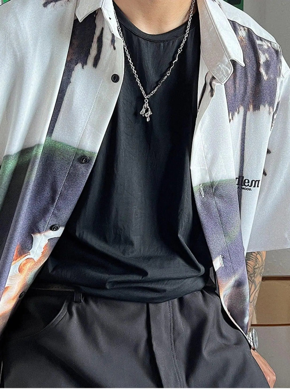 Liquid Shape Pendant Necklace ArtsKoreanMan
