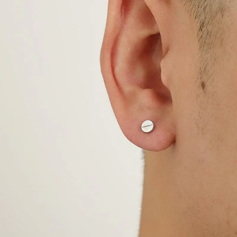 Metal Pill Stud Earrings ArtsKoreanMan