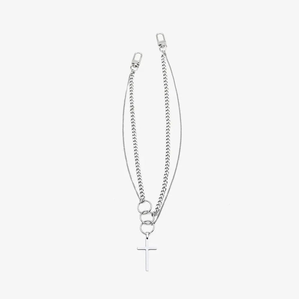 Multi-Layer Ring Cross Necklace ArtsKoreanMan