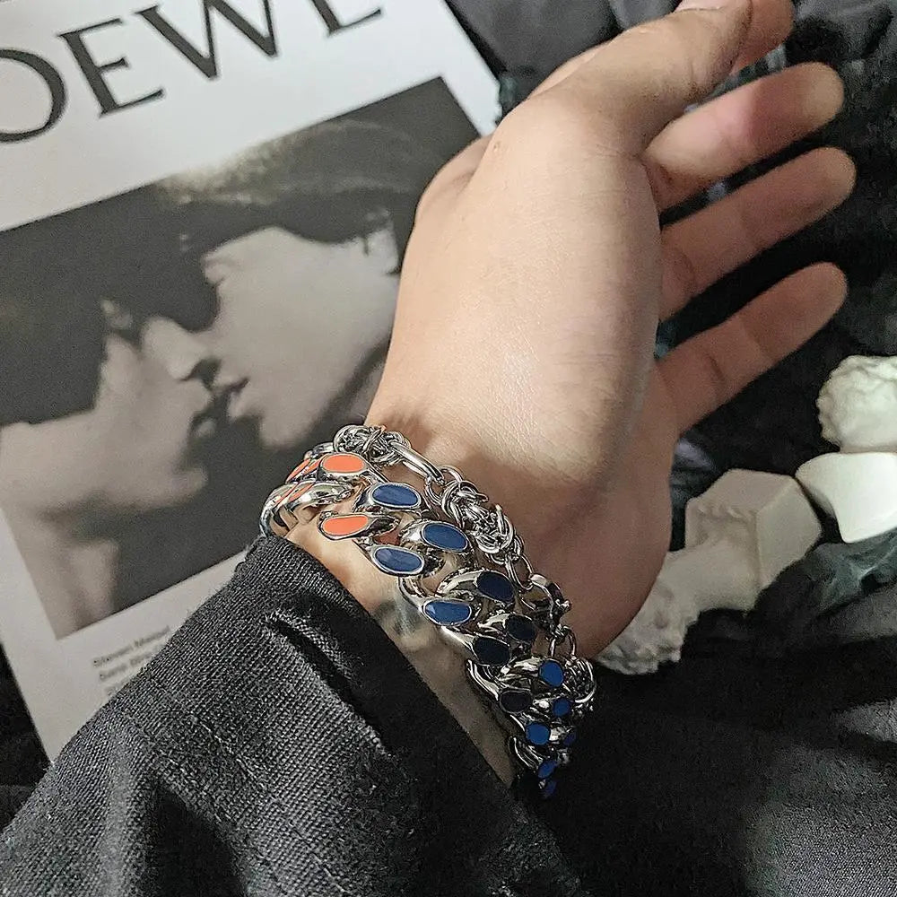 Multicolor Cuban Chain Bracelet ArtsKoreanMan
