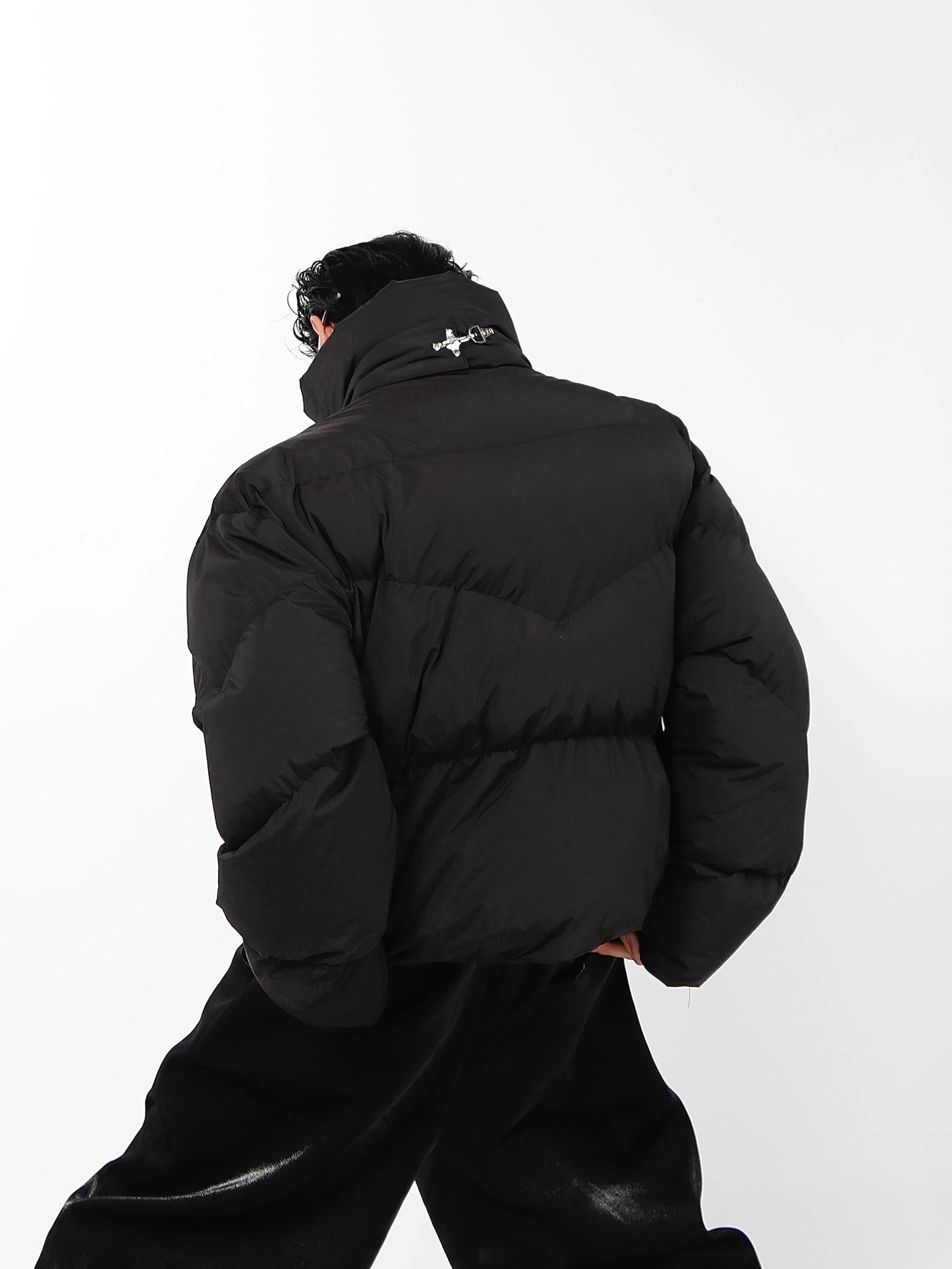 High Neck Asymmetrical Design Winter Coat ArtsKoreanMan