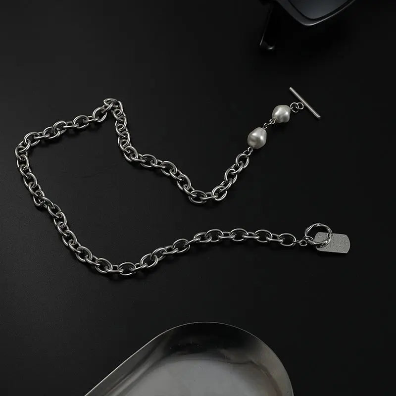 Ot Buckle Pearl Choker ArtsKoreanMan