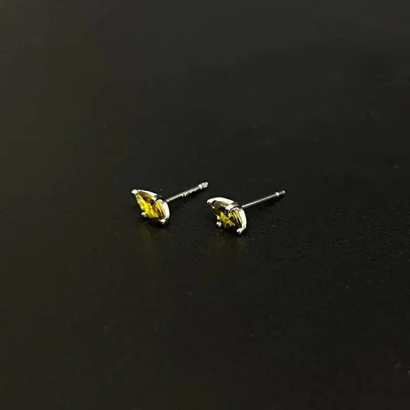 Olive Green Stud Earrings ArtsKoreanMan