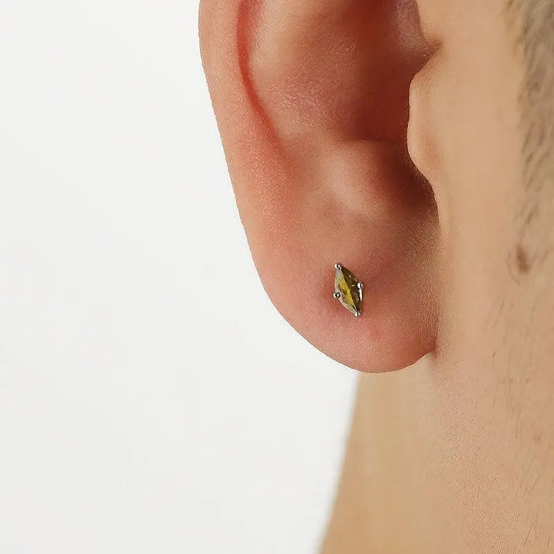 Olive Green Stud Earrings ArtsKoreanMan