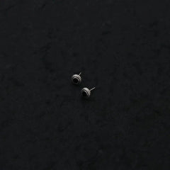 Oval Black Enamel Earrings ArtsKoreanMan