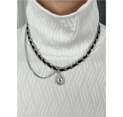 Pendant Gem Combination Leather Necklace ArtsKoreanMan