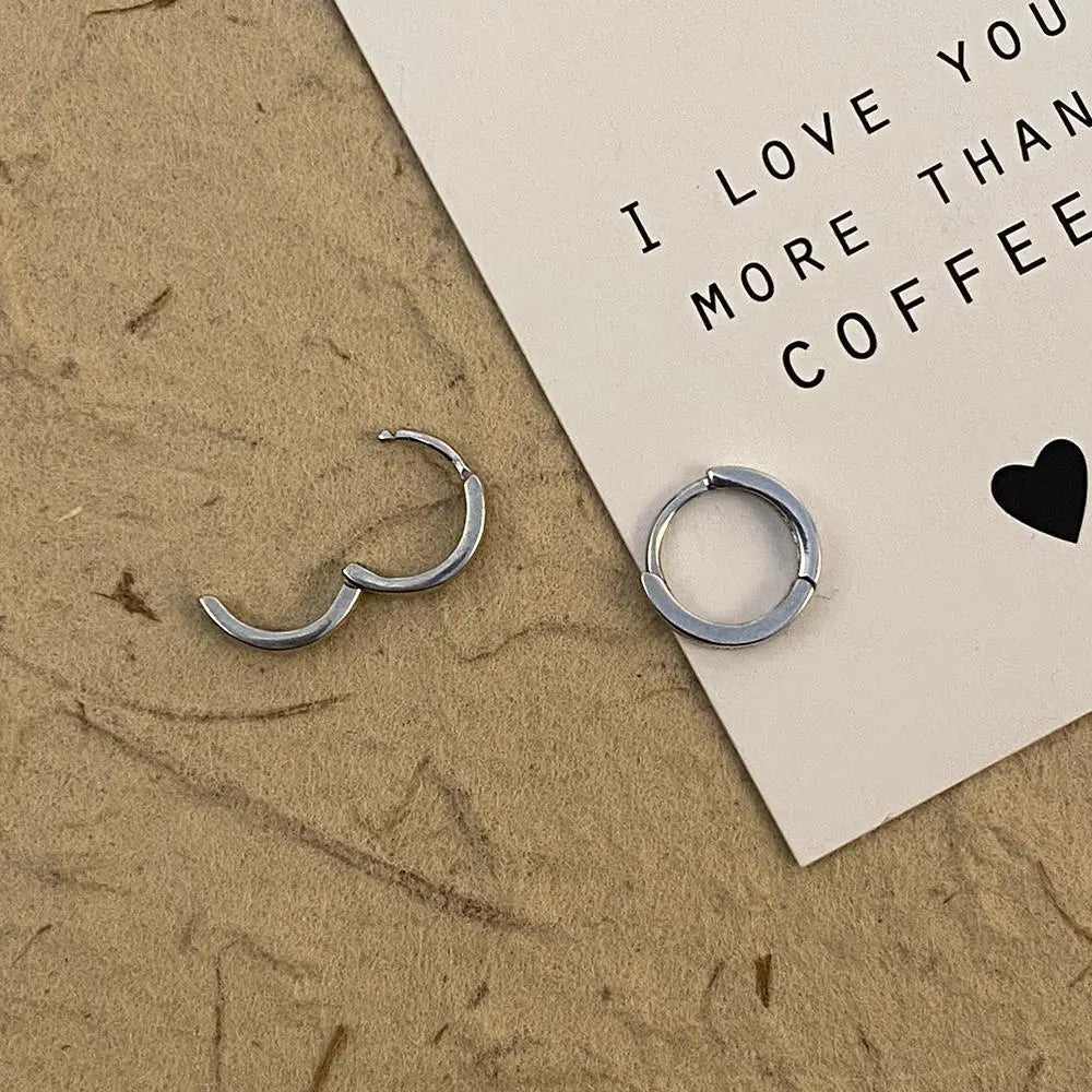 Plain Silver Narrow Earrings ArtsKoreanMan