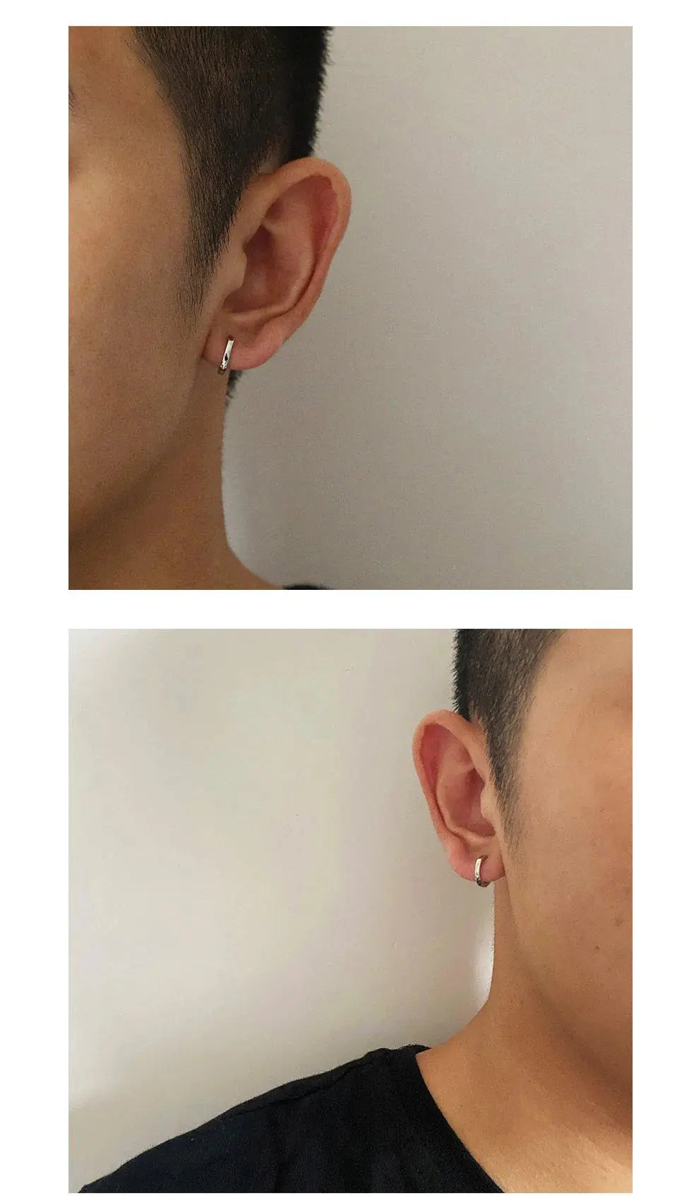 Plain Silver Narrow Earrings ArtsKoreanMan