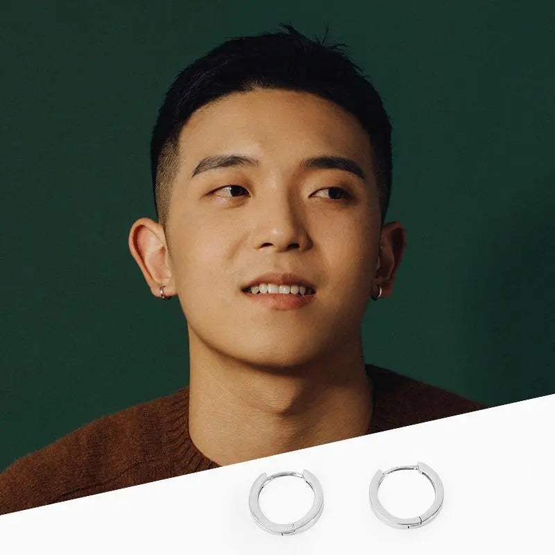 Plain Silver Narrow Earrings ArtsKoreanMan