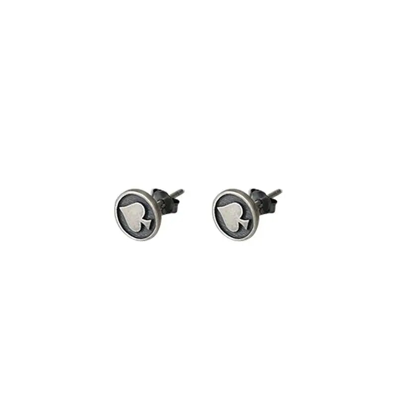 Poker Heart Shape Earrings ArtsKoreanMan
