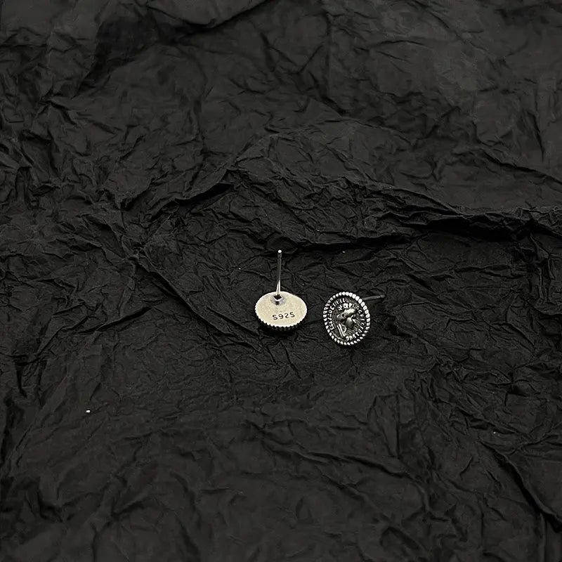 Portrait Coin Stud Earrings ArtsKoreanMan